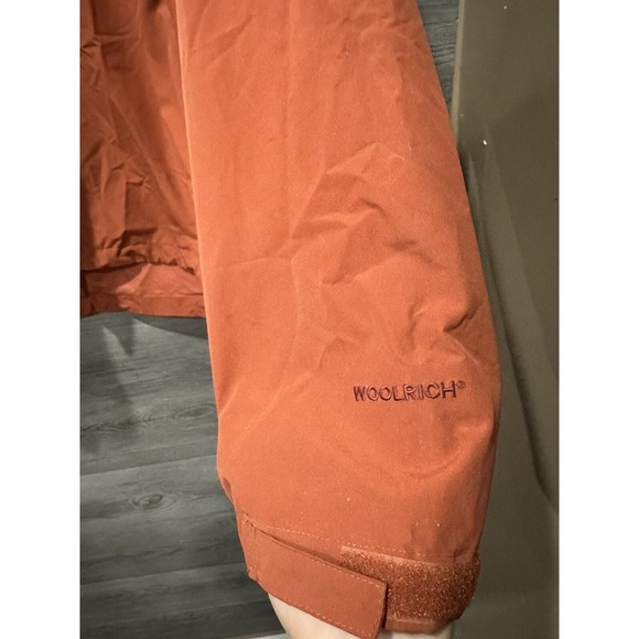Woolrich Orange Men’s XL Rain Jacket Zip Up Hooded - Picture 6 of 11